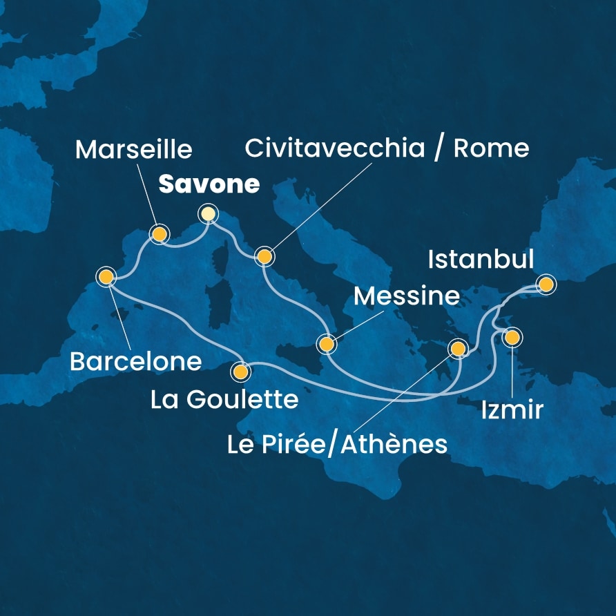 carte Méditerranée, 15 jours