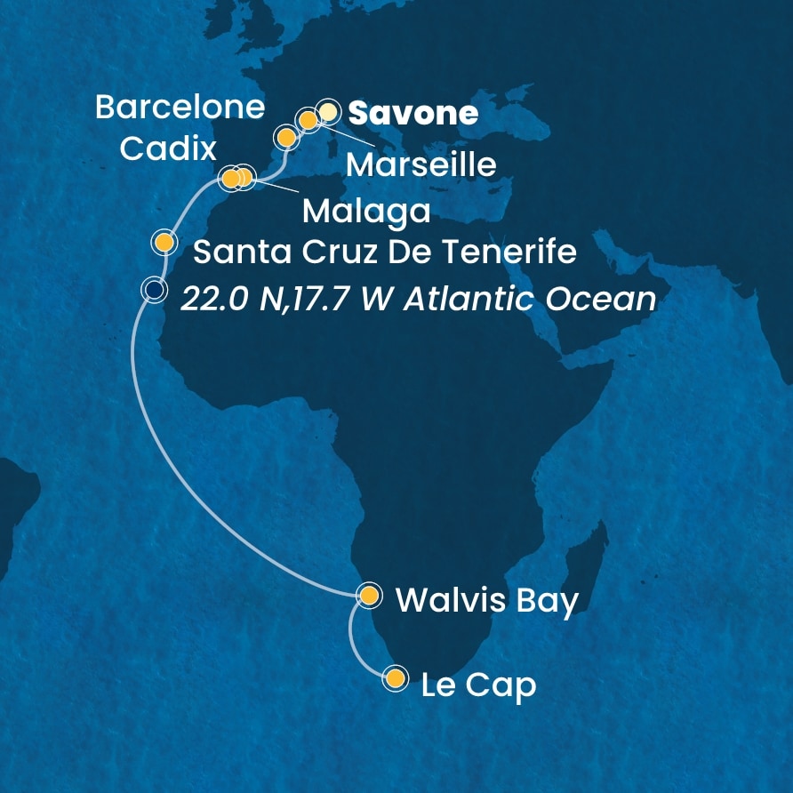 carte Transatlantiques, 21 jours