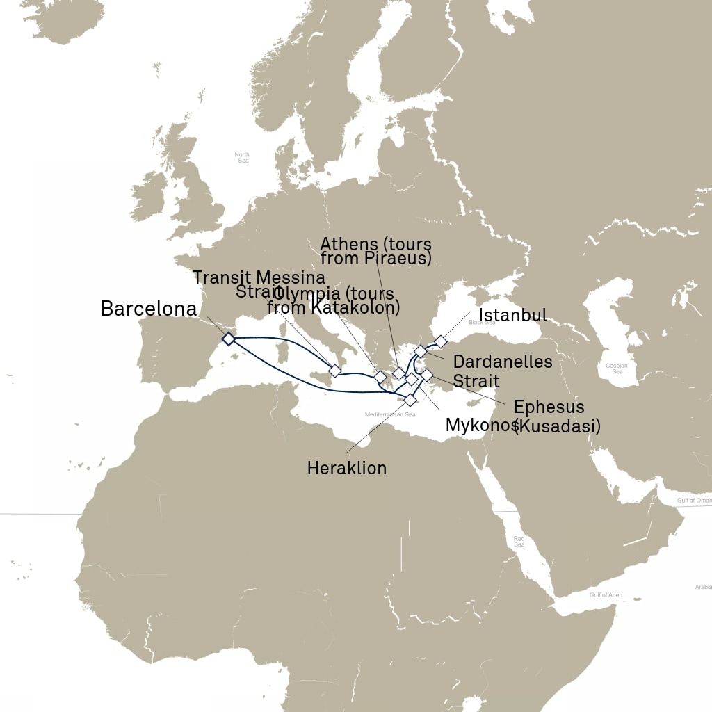carte Espagne, Grèce, Turquie - 15 jours