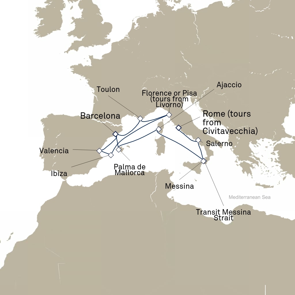 carte Espagne, France, Italie - 15 jours