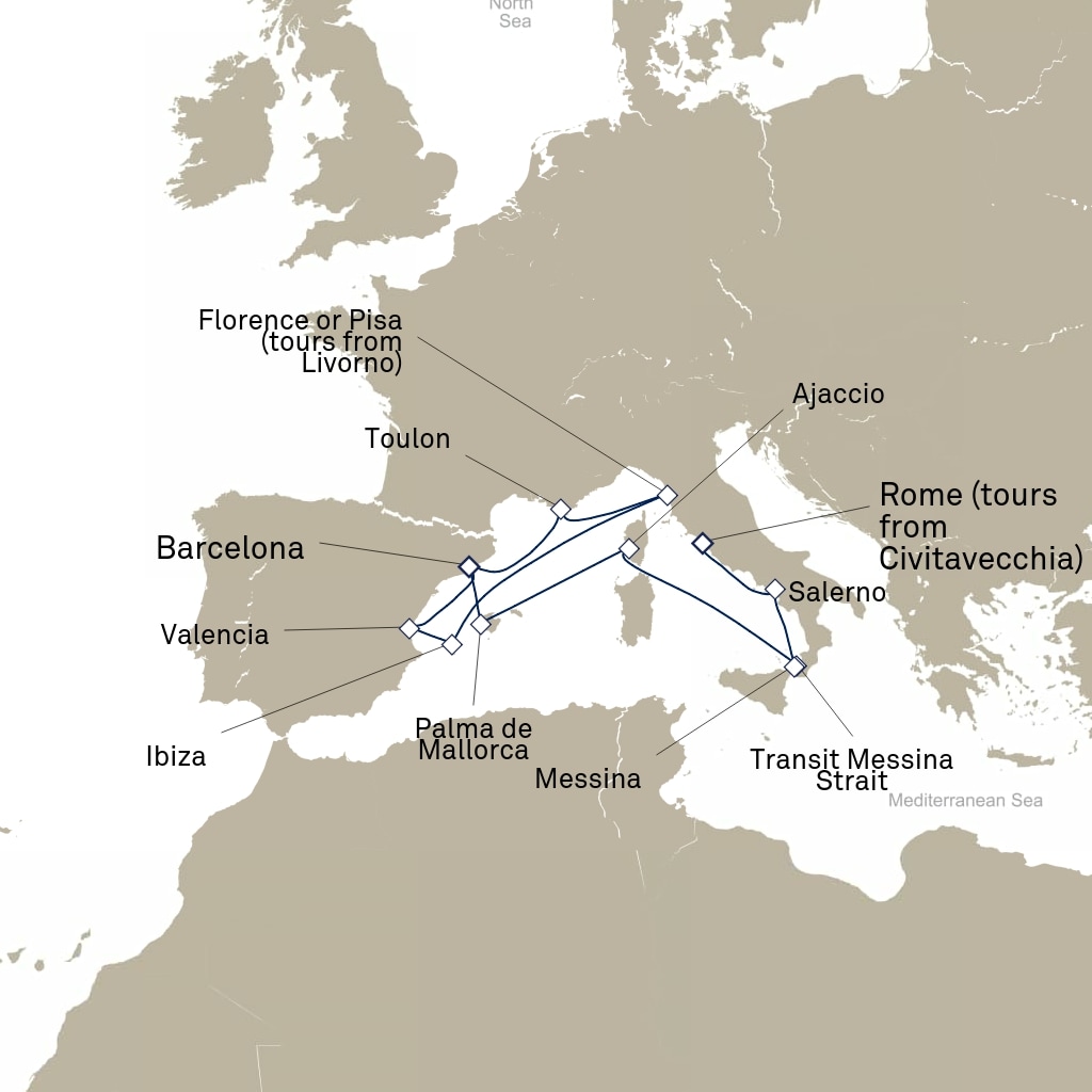 carte Espagne, France, Italie - 15 jours