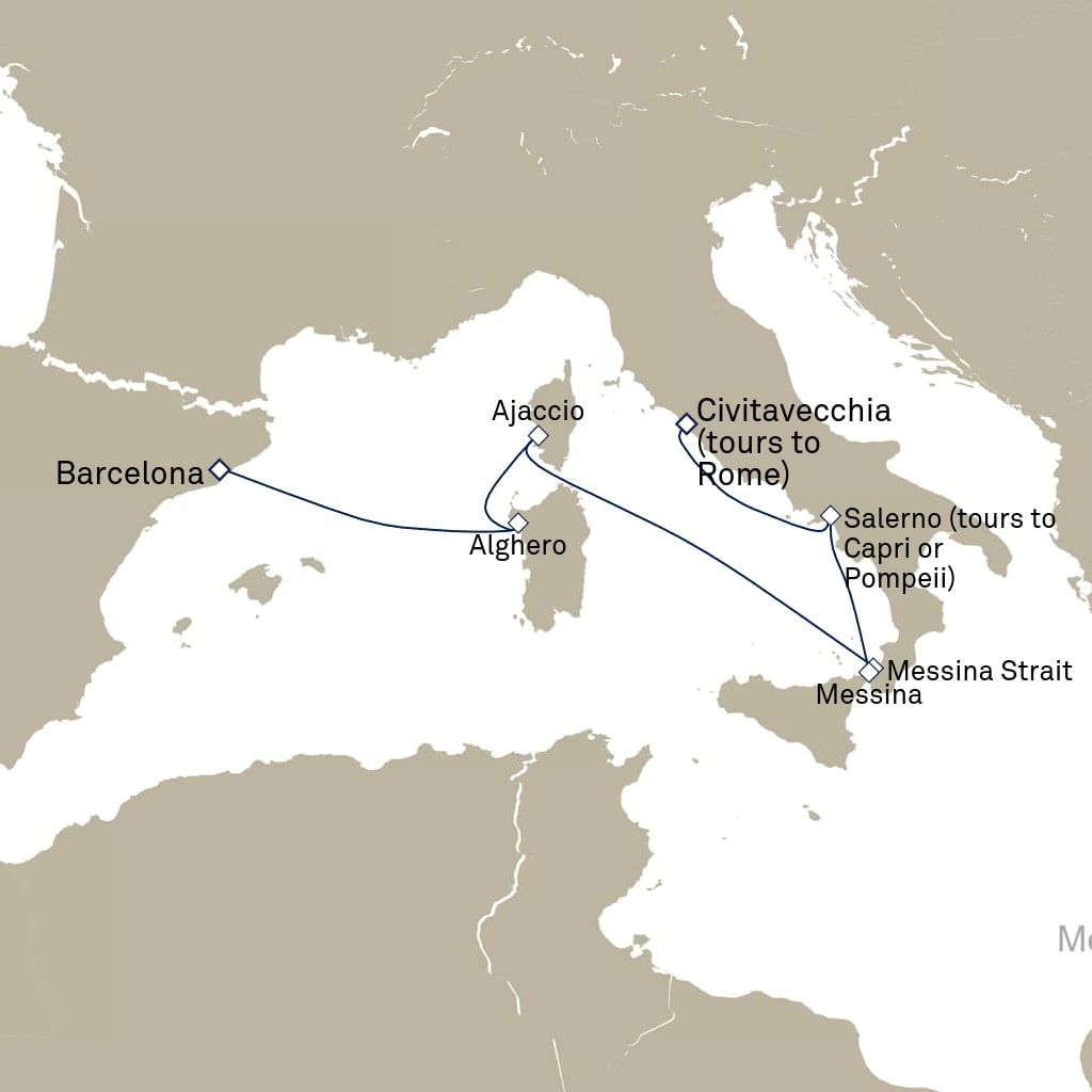 carte *Espagne, Italie, France - 8 jours