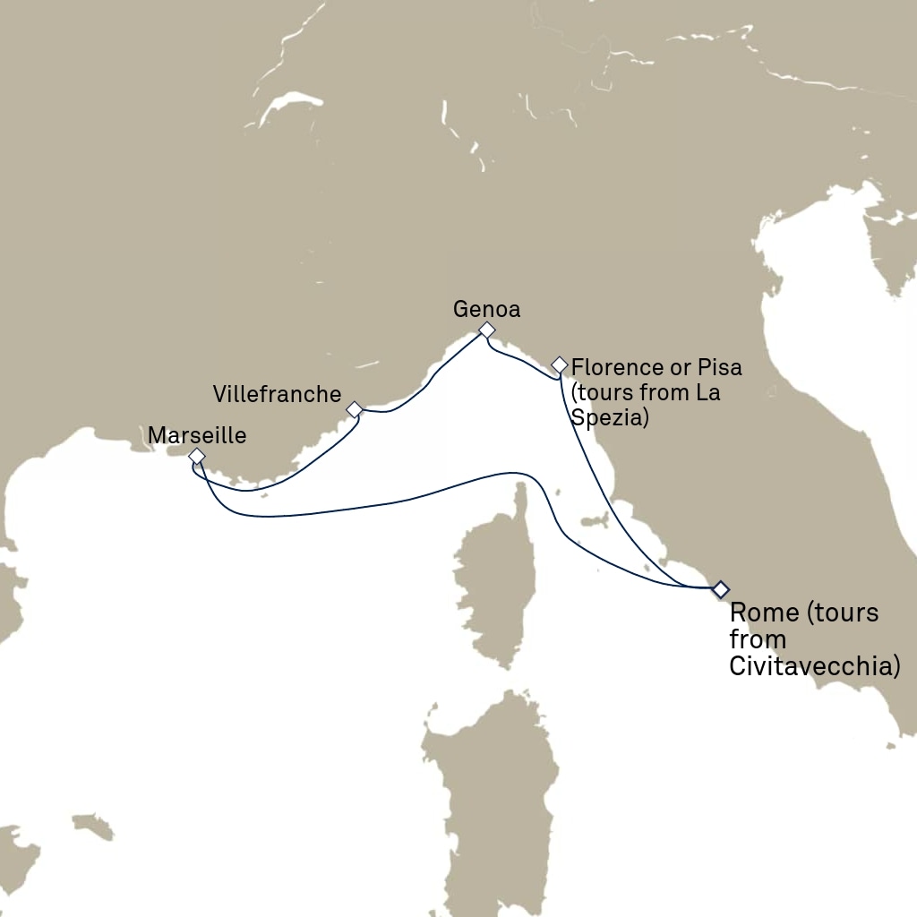 carte Italie, France - 8 jours