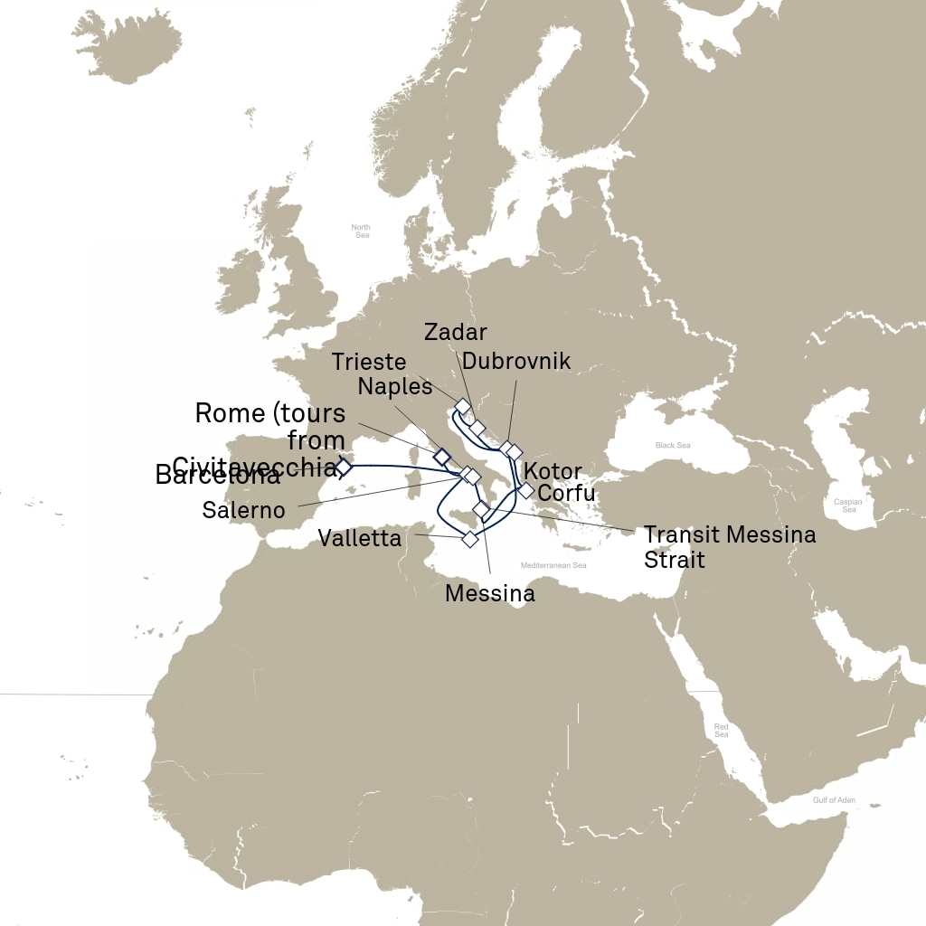 carte Espagne, Italie, Grèce - 15 jours