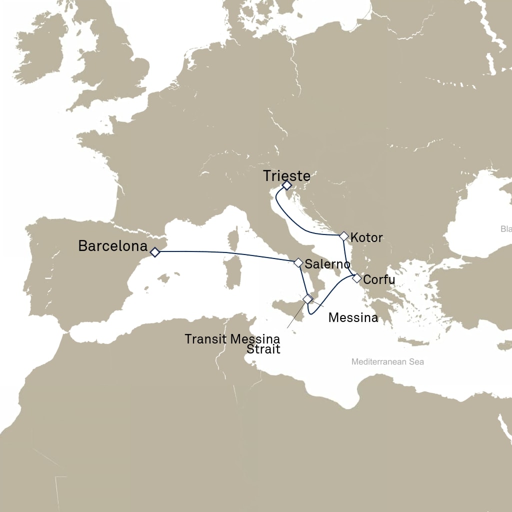 carte Espagne, Italie, Grèce - 8 jours