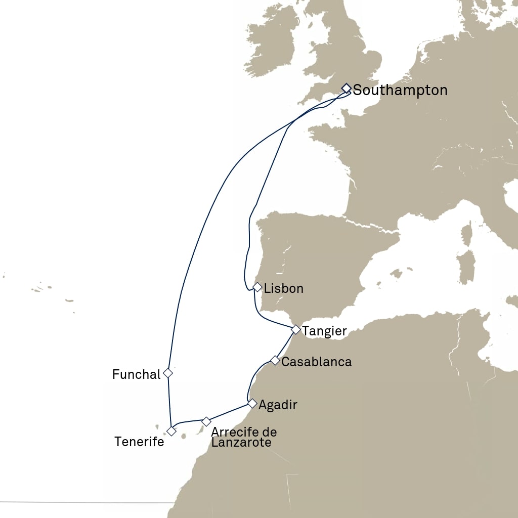 carte Royaume-Uni, Portugal, Espagne - 17 jours