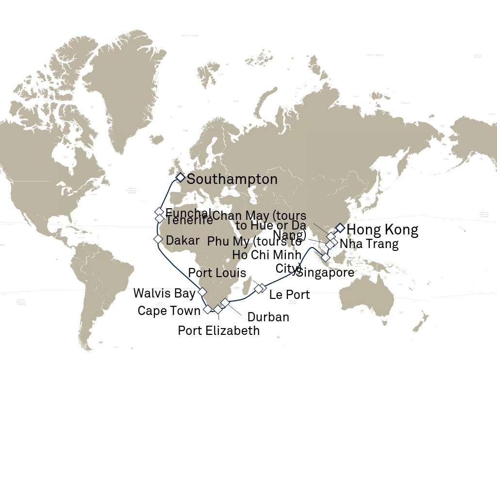 carte Chine, Viêt Nam, Singapour - 47 jours