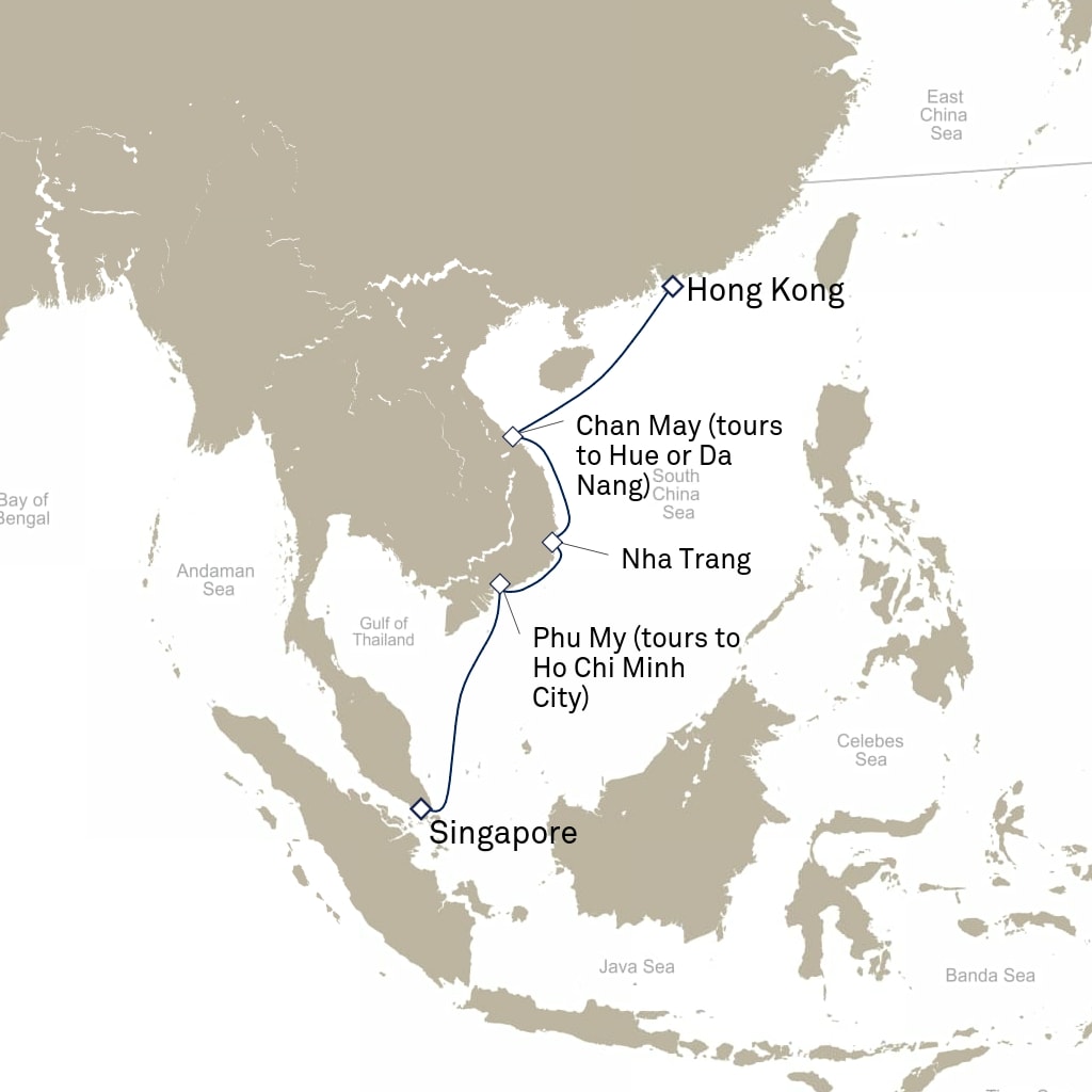 carte Chine, Viêt Nam, Singapour - 8 jours