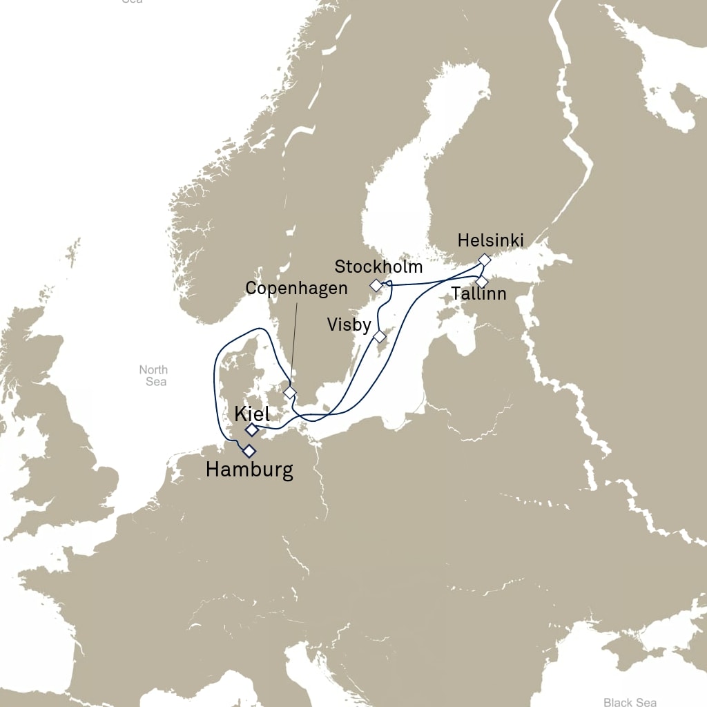 carte Allemagne, Finlande, Estonie - 10 jours