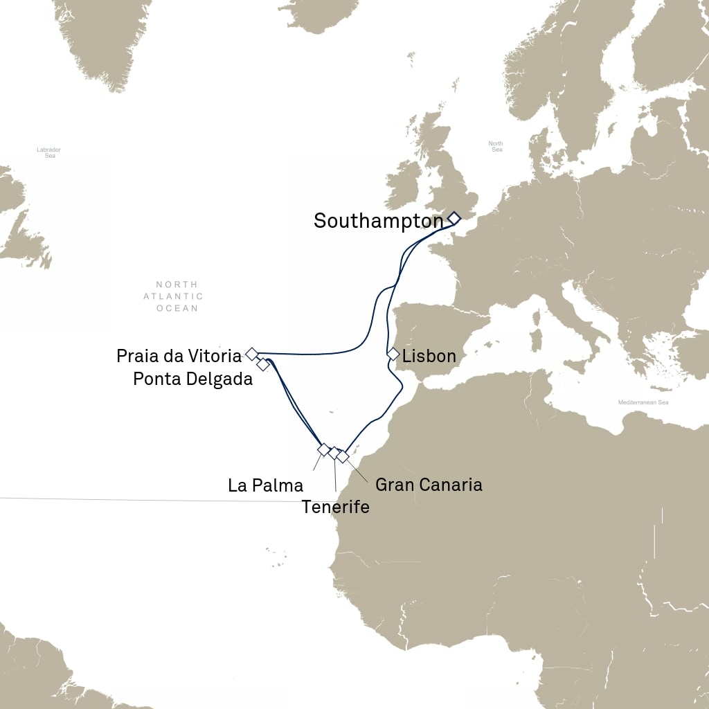 carte Royaume-Uni, Portugal, Espagne - 15 jours