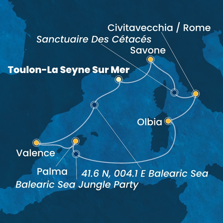 carte Méditerranée, 8 jours