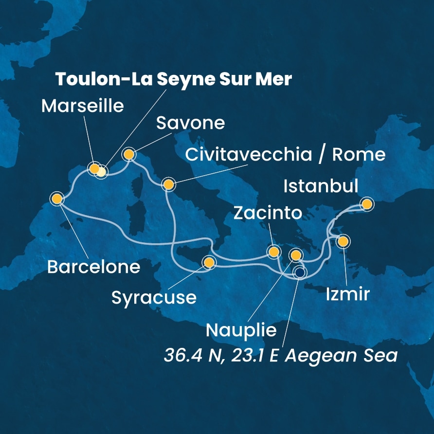 carte Méditerranée, 15 jours