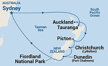 carte Océanie, 14 jours