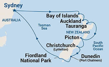 carte Océanie, 15 jours