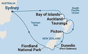 carte Océanie, 15 jours