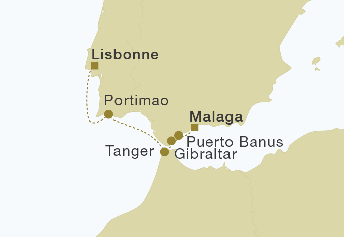 carte De Lisbonne à Malaga, 6 jours