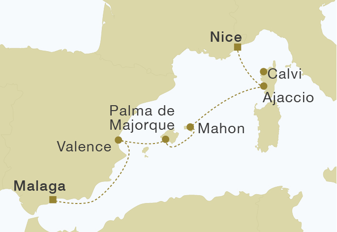 carte Malaga à Nice, 8 jours