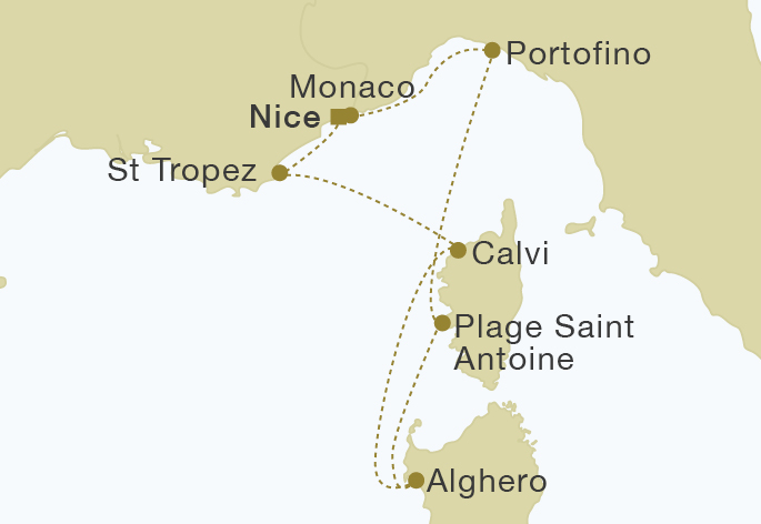 carte Corse & Côte d'Azur, 8 jours