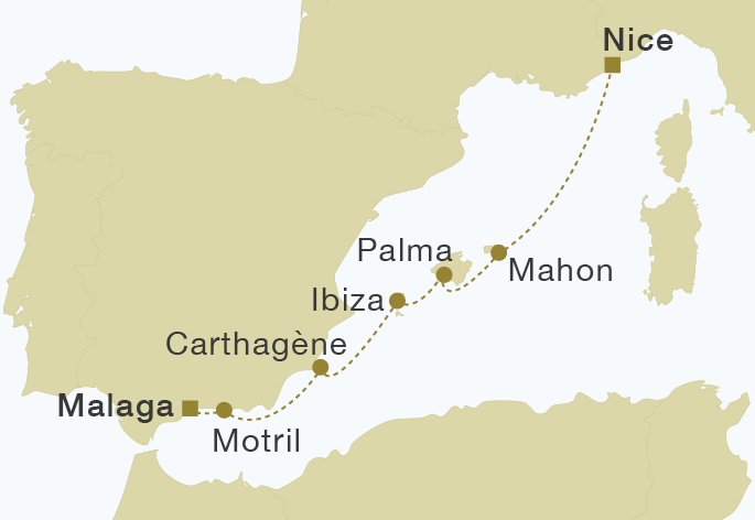 carte De Nice à Malaga, 8 jours