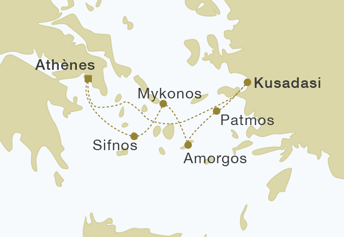carte Cyclades du Nord, 8 jours