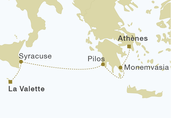 carte Sicile & Grèce, 6 jours