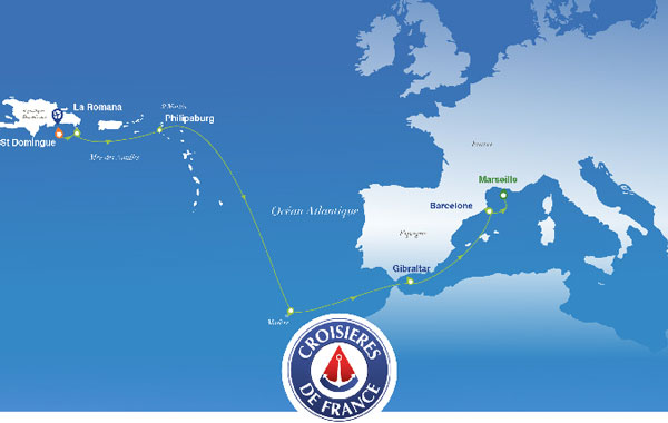 Itinéraire croisière transatlantique l'officiel des vacances
